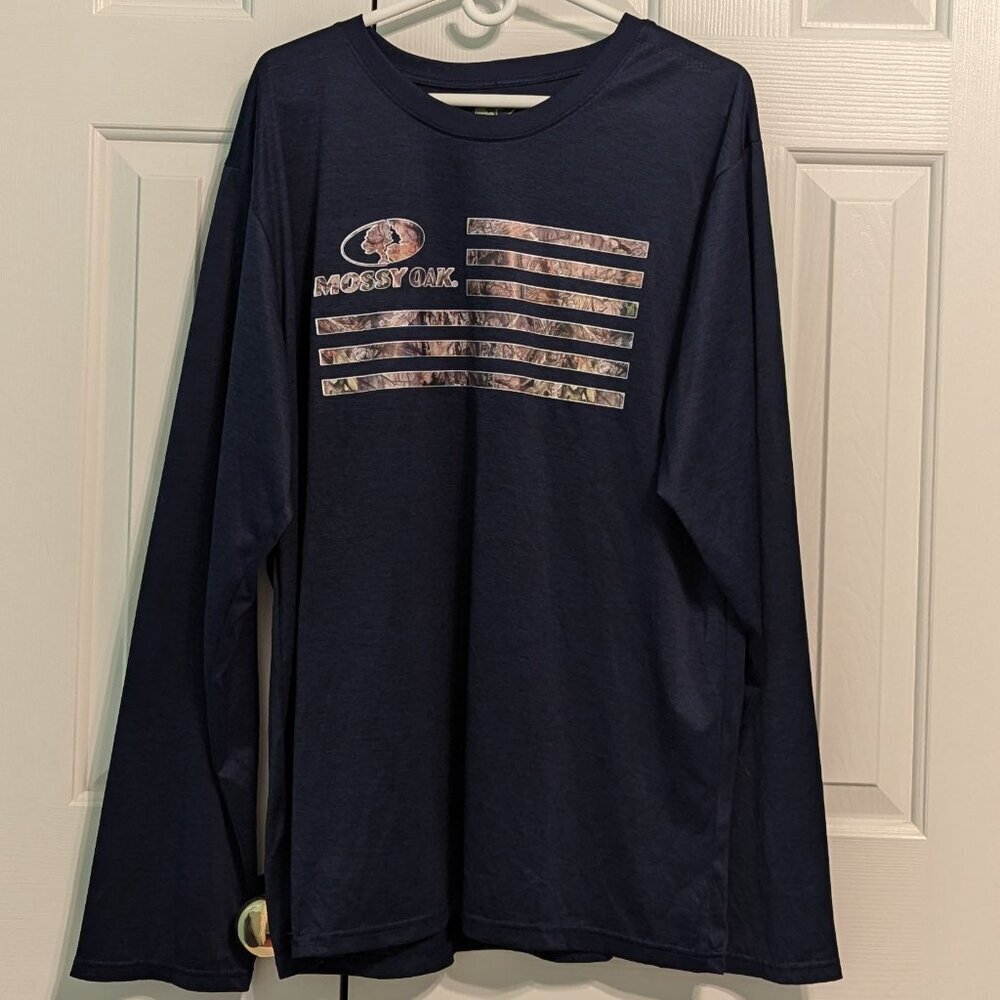 Men's Mossy Oak T-Shirt XL Navy Brown